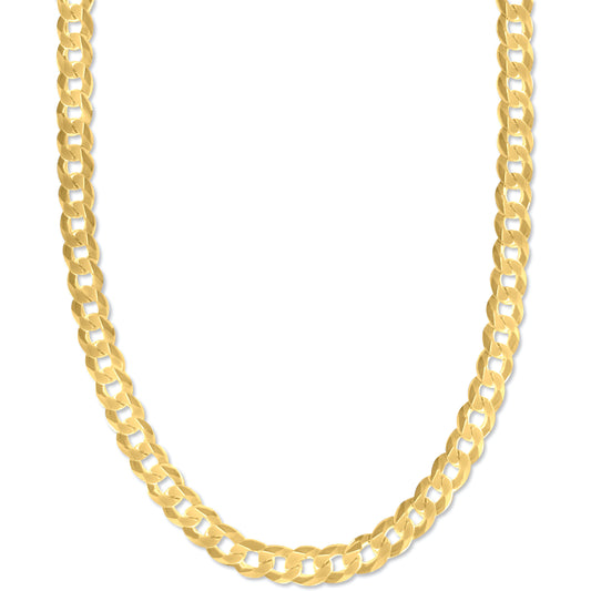 Men’s 7mm Cuban Link Chain Necklace 20” in 14k Gold