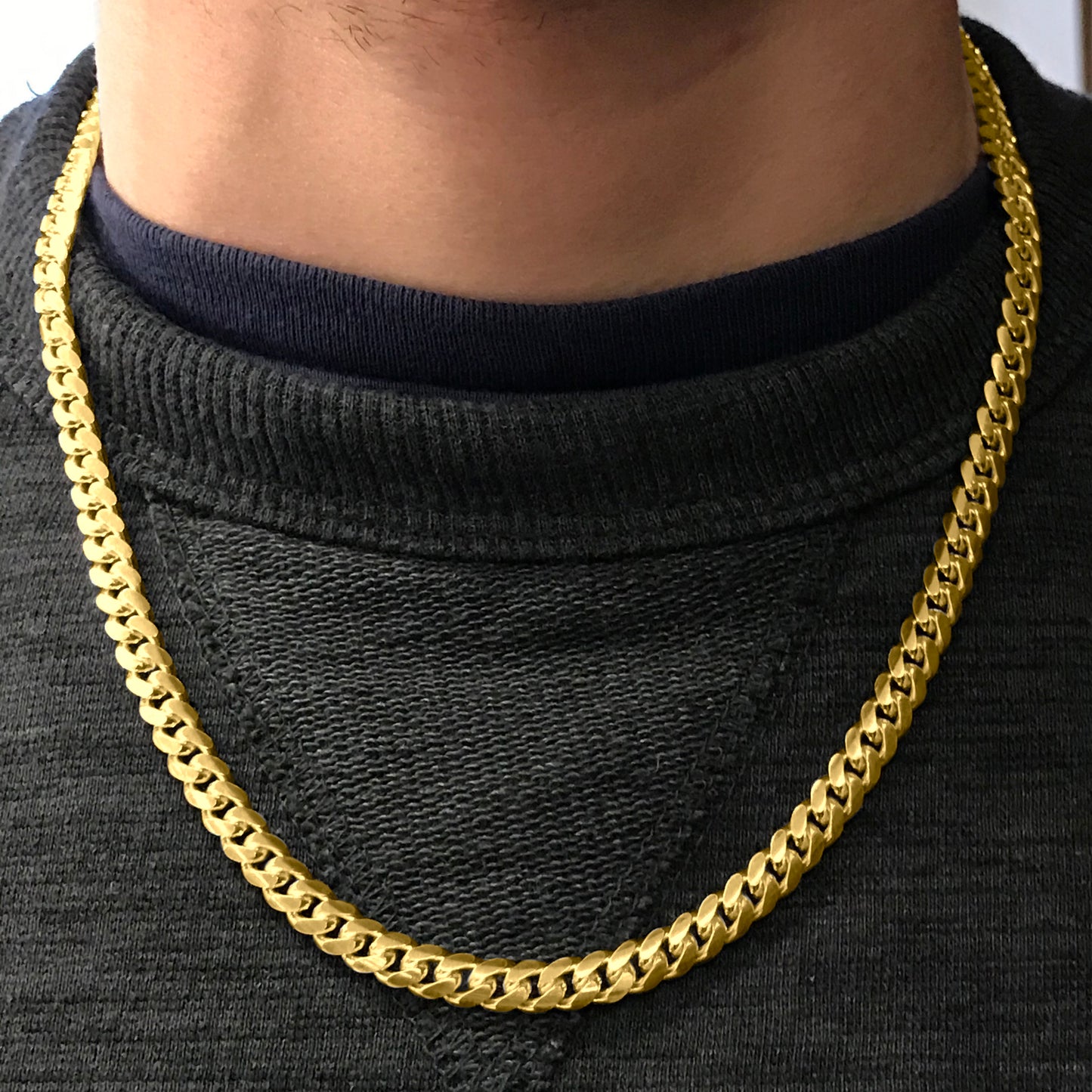 Men’s 6.5mm Miami Cuban Link Chain Necklace 20” in 14k Gold
