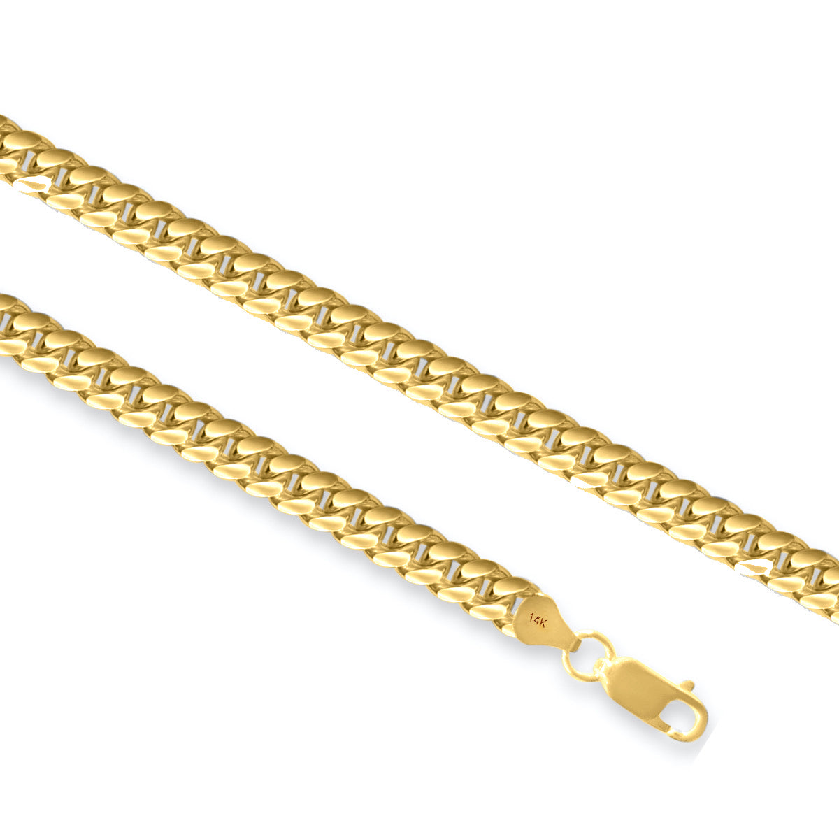 Men’s 6.5mm Miami Cuban Link Chain Necklace 20” in 14k Gold